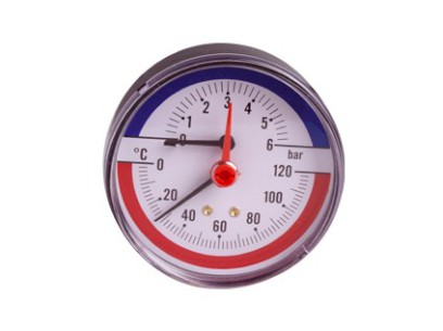 H-LINE termomanometr se zadním napojením prům. 80 mm